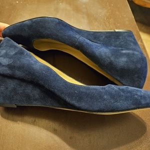Talbots Navy Blue Suede Wedges